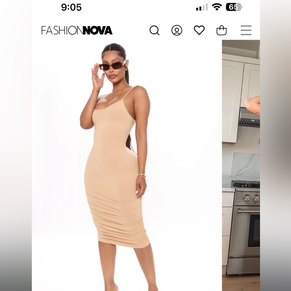 Fashion Nova Nude Maxi Dress
